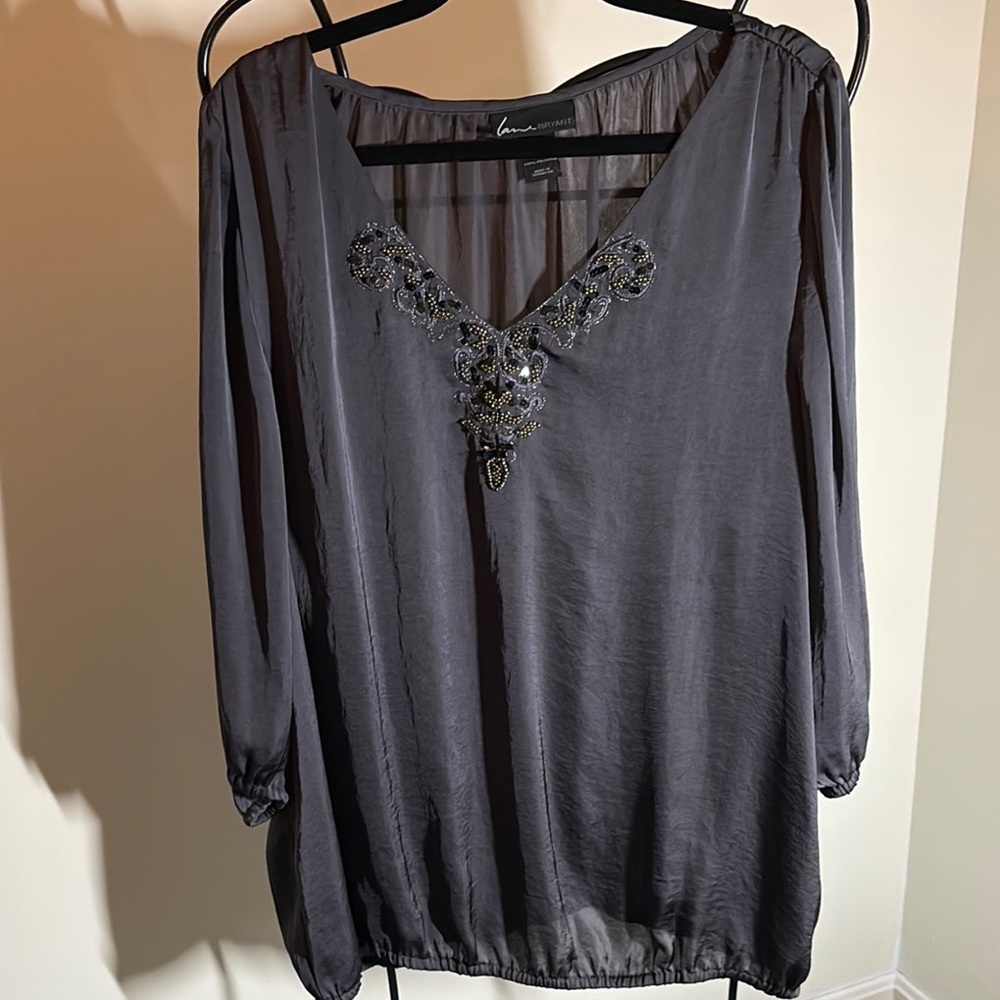 Lane Bryant Gray Embellished Women's Top 22/24